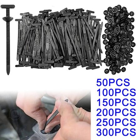 Allmänna kraftiga buntband i nylon med självlåsande spännen och fästen.