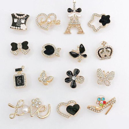 1 sett med 15 skodekorasjoner for kvinner, egnet for sandaler dekorasjon mote krystall diamant ornamenter, egnet