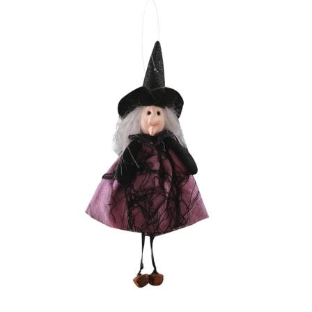 Halloween Hængende Sort Kat Hexe Dukke Ornament Kunst Håndværk Forsyninger Hexe