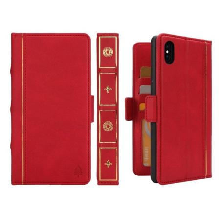 iPhone Xs Max Kirjan kuviollinen synteetti nahkainen lompakko suojakotelo - Punainen Red