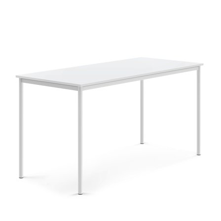 Tisch SONITUS, 1800x800x900 mm, Hochdrucklaminat weiß, weiß