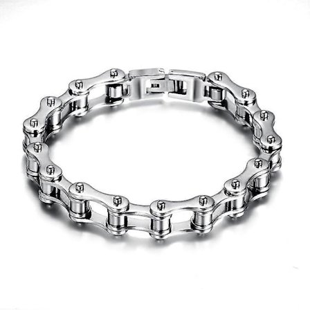 Punk Armband i Rostfritt Stål Herr Biker Cykel Motorcykel Kedjearmband 8.5"