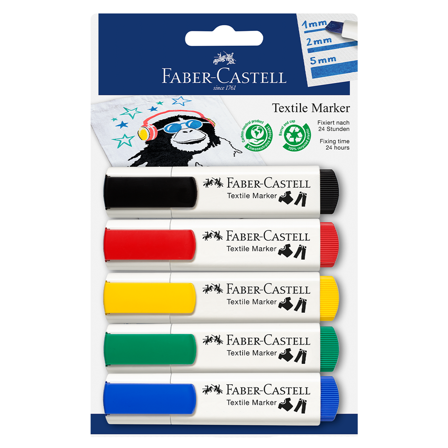 Faber-Castell Tekstiilitussi Basic 5-setti