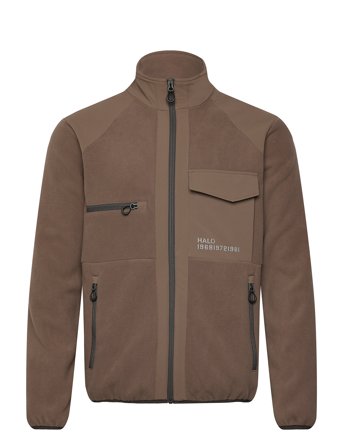Halo Paneled Fleece Jacket Sport Sweat-shirts & Hoodies Fleeces Brown HALO
