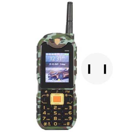 S555 Ulåst Senior Telefon Store Knapper 2.2 Tommers Skjerm Høy Volum 2G Basic Telefon 4 Kortspor 4800mAh Batteri 100-240V Lader