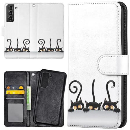 Samsung Galaxy S22 Plus - Plånboksfodral Svarta Katter Multifärg