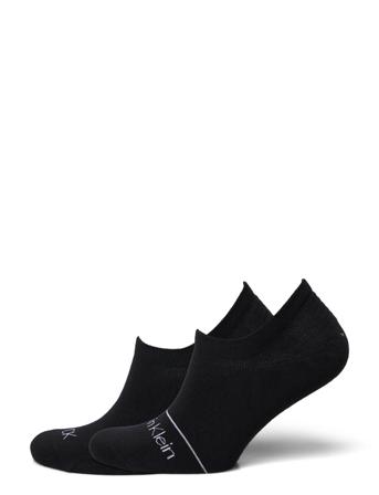 Ck Men Footie High Cut 2P Logo Stri Nilkkasukat Lyhytvartiset Sukat Musta Calvin Klein