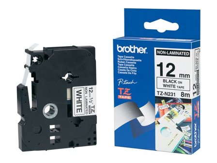 Brother Tape TZEN231 12mm svart på vit - Lyreco - Kontorsmaskiner > Märkmaskiner och tape > Tape - Brother TZ