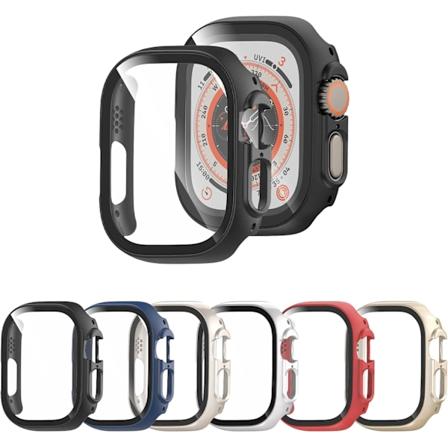 6-pack kuori Apple Watch Ultra 49 mm:lle sisäänrakennetulla karkaistusta lasista valmistetulla näytönsuojalla 6-Pack 4