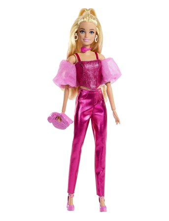 Barbie Deluxe Style Fashion Doll #5 In Metallic Pink Outfit With Corset Top And Accessories, Blonde - Pink - ONE SIZE
