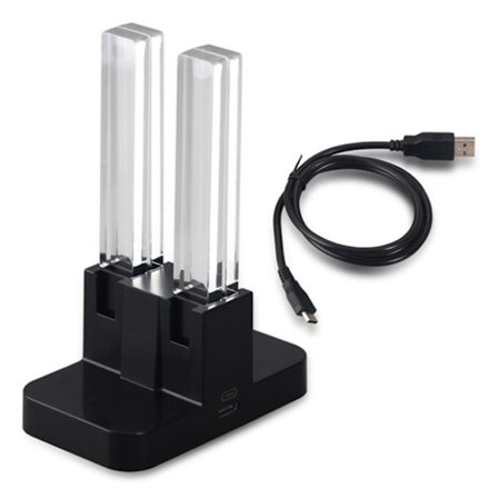 Opladerstander til Switch Joy-Cons, samtidig opladning af Nintendo Switch-controllere med LED-indikation, kompakt design for nem opbevaring