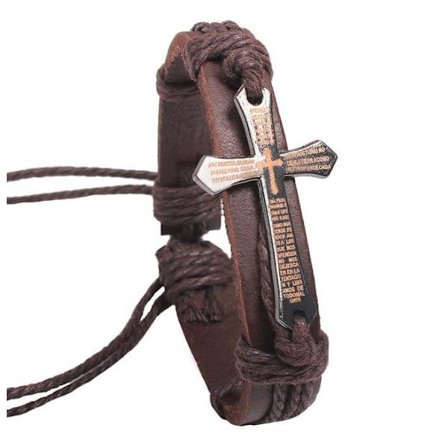 Retro håndlaget armbånd Cross Latin