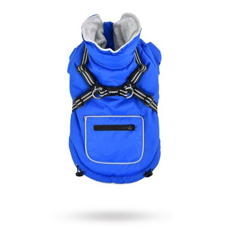 Puppia - Mallory Royal Blue - Hundedekken med Integrert Sele - Hundedekken, overaller & hundejakker på Doggie.no
