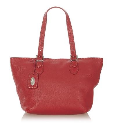 Fendi Vintage, Pre -owned Selleria Leather Shoulder Bag Rood, Dames, Maat:ONE Size