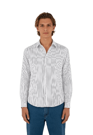 Ciszere Shift Relaxed Shirt Oxfordskjortor Herr Vit XL