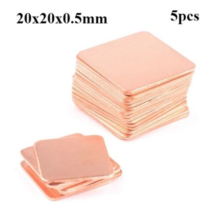 5st Laptop Platta Koppar Kylfläns 20X20X0,5MM