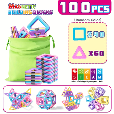 Magnetiska set för barn Macaroon STEM-leksaker Kreativitet och pedagogiska byggleksaker för barn i åldern 3-6 Födelsedagspresenter