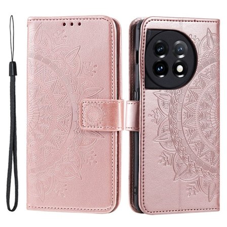 SKALO OnePlus 13R Mandala Plånboksfodral - Roséguld