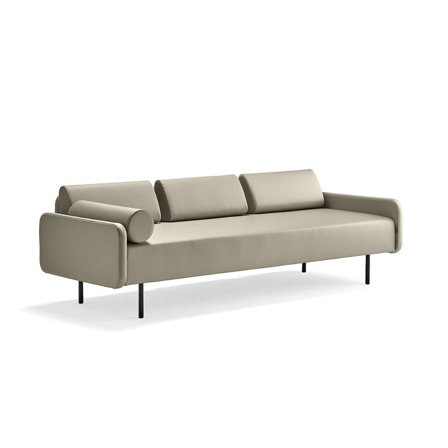Sofa TRENDY, 3-seter, kunstskinn, taupe