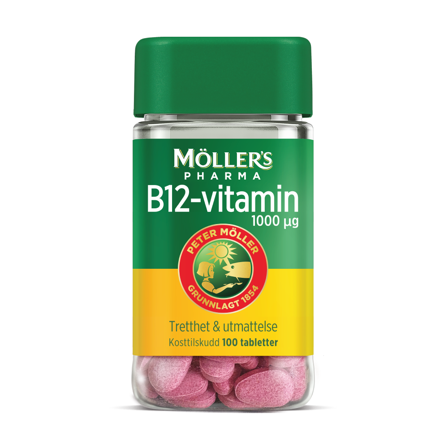 Möller's Pharma 1000 μg B12-vitamin tabletter, 100 stk.