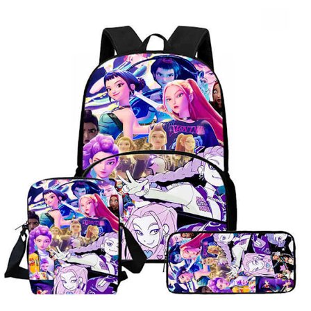K-Pop Demon Hunter Rygsæk Skuldertaske Madkasse Penalhus Skolerygsæk-FF- 3PKWKH006