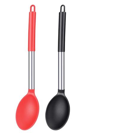 Pakke med 2 Store Silikon Madlavningsskeer, Non-Stick, Solid Basting
