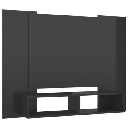Vidaxl Väggmonterat Tv-skåp Grå Högglans 120x23,5x90 Cm Spånskiv Grå