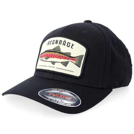 Skillfish - Regnbåge Stor Patch Wooly Combed Black Flexfit Flexfit Black Cap - @ Hatstore