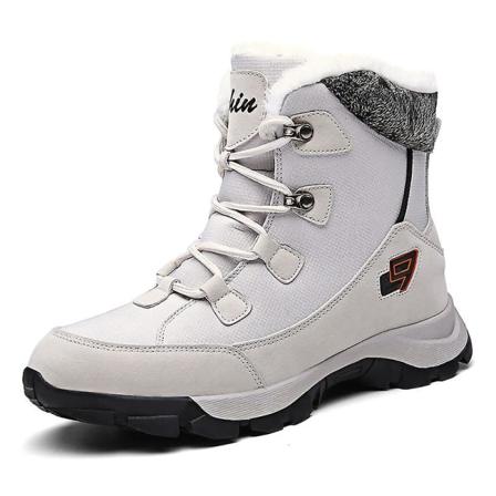 Vinterstövlar för män Snow Boot Plysch varma skor Vattentät damkänga 1623 Gray 38