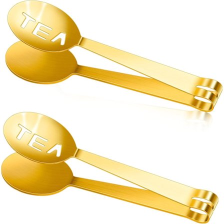 2 st Guld Te Påse Pressare Tänger, Rostfritt Stål Te Påse Pressare Clip på Sil Tesil Sked Klämma Te Sil Hållare Clip Te Tillbehör fo