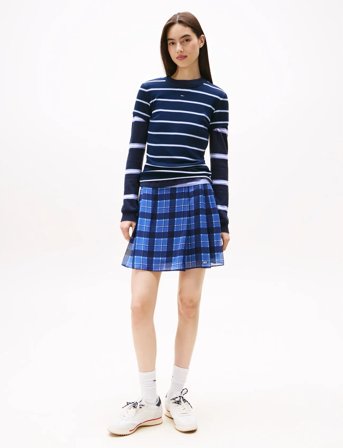 Tommy Jeans Tjw Chiffon Pleated Mini Skirt - Blue - XL