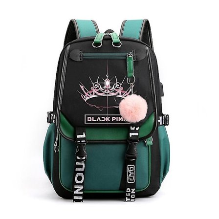 Blackpink Backpack Laptop Bag School Bag Bookbag With Usb Charging&headphone Port