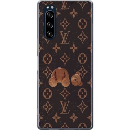 Yhteensopiva Puhelinkuori Sony Sony Xperia 5 Ylellinen monogrammikuvio rikkinäisellä nalletaustalla pimeässä muotiestetiikassa