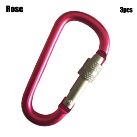 3st Svart Klätterknappsspänne Nyckelring Rose