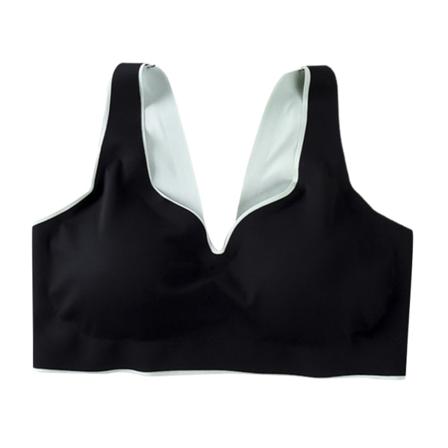 Kvinnors samlingskopp Latex-bh:ar komfort justerbar bredd rem Trådfri 2-färgs bh sömlös väst skin l
