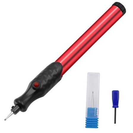 Elektrisk Micro Pen Gravering Pen RØD