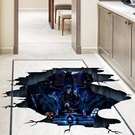 3D Halloween-vægklistermærker, aftagelige, skelet Halloween-vægklistermærker