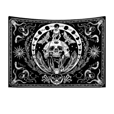 130x150cm Mustavalkoinen Kalloseinävaate Luonnonkoristeisiin