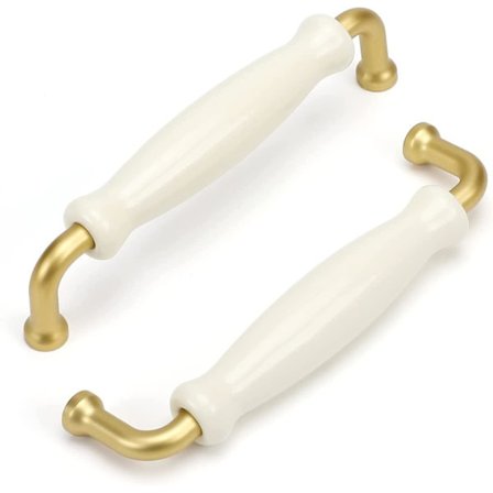 Sæt med 10 køkkenskabsgreb møbelgreb vintagegreb kommode greb hvidt greb skabsgreb porcelænsgreb center afstand 128 mm