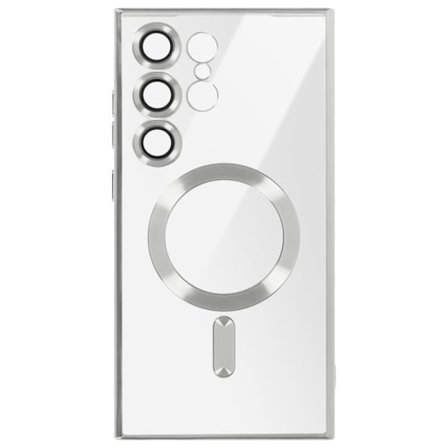 MagSafe Fodral för Samsung S24 Ultra i Silver Chrome Contour Silikon