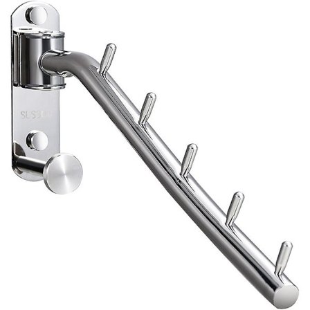 Polerte svingbare kleshengere i rustfritt stål, veggmontert klesstativ