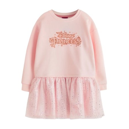 Disney Princess Flickor Logo Glitter Casual Klänning 3-4 År Rosa