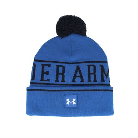 Under Armour - Blu pom Beanie - Halftime Beanie Tech Blue Pom @ Hatstore
