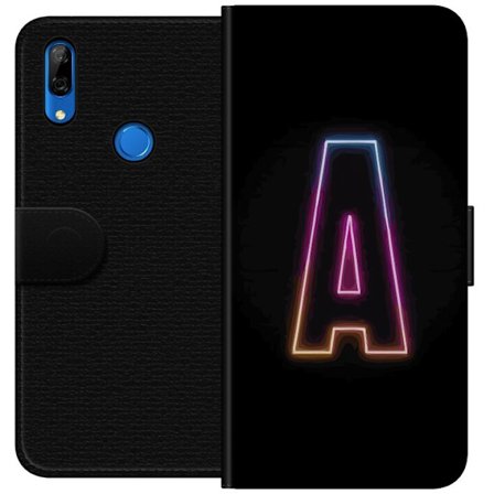Yhteensopiva Lompakkokotelo Huawei Huawei P Smart Z Minimalistinen neonkirjain A sateenkaarenvärisessä valossa mustaa taustaa vasten modernissa typo