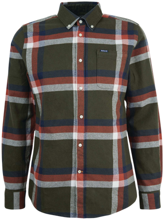 Barbour M's Folley Tailored Fit Olive - Barbour