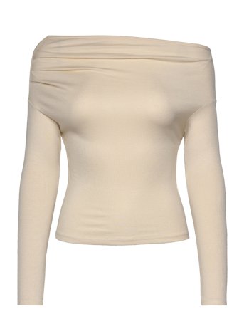 Gina Tricot Asymmetric Top - Cream - L
