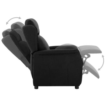 Vidaxl Elektrisk Reclinerfåtölj Svart Tyg Svart