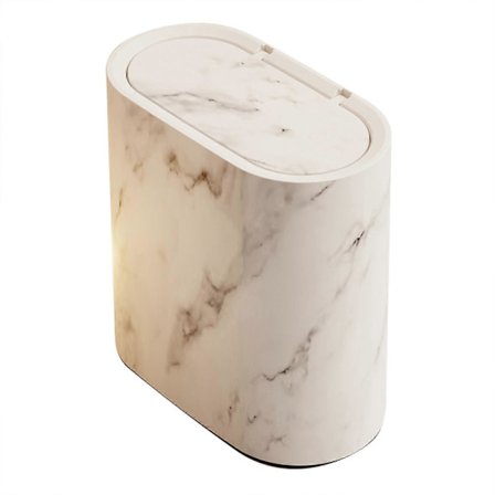 Pohjoismainen moderni kapea kylpyhuoneen roskakori kannella, marmori-/puukuvioinen jäteastia kotiin hotelliin, pieni tila kapea muotoilu