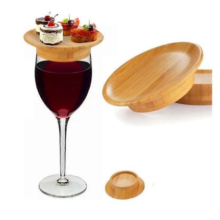 1/2/4/6 st Glas Charktopp, Bambu Glas Charkbricka Topp 4st 4st