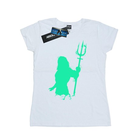 DC Comics Dam/Kvinnor Aquaman Aqua Silhouette Bomull T-shirt